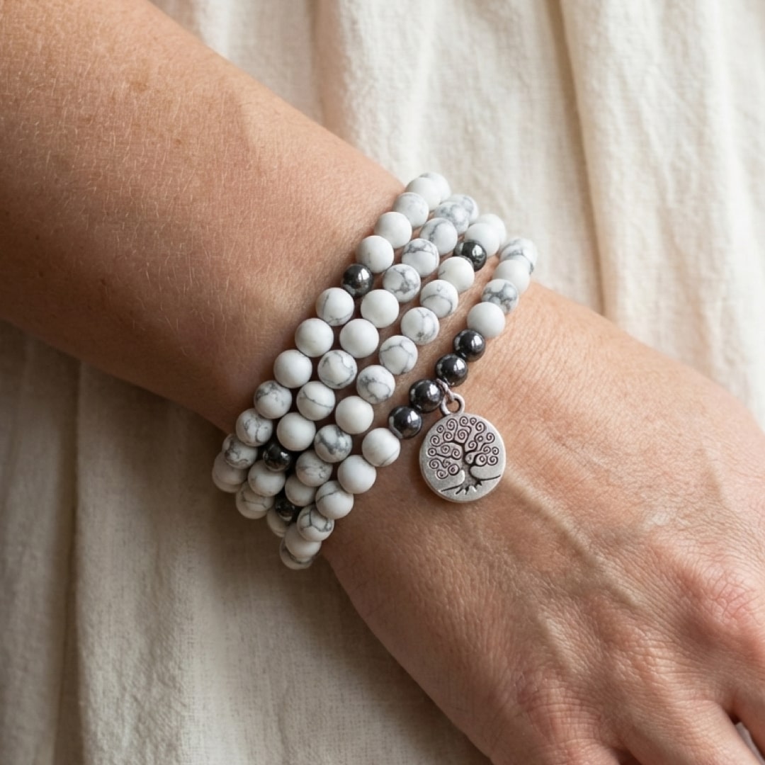 "Feminine Softness" Howlite Mala Bracelet