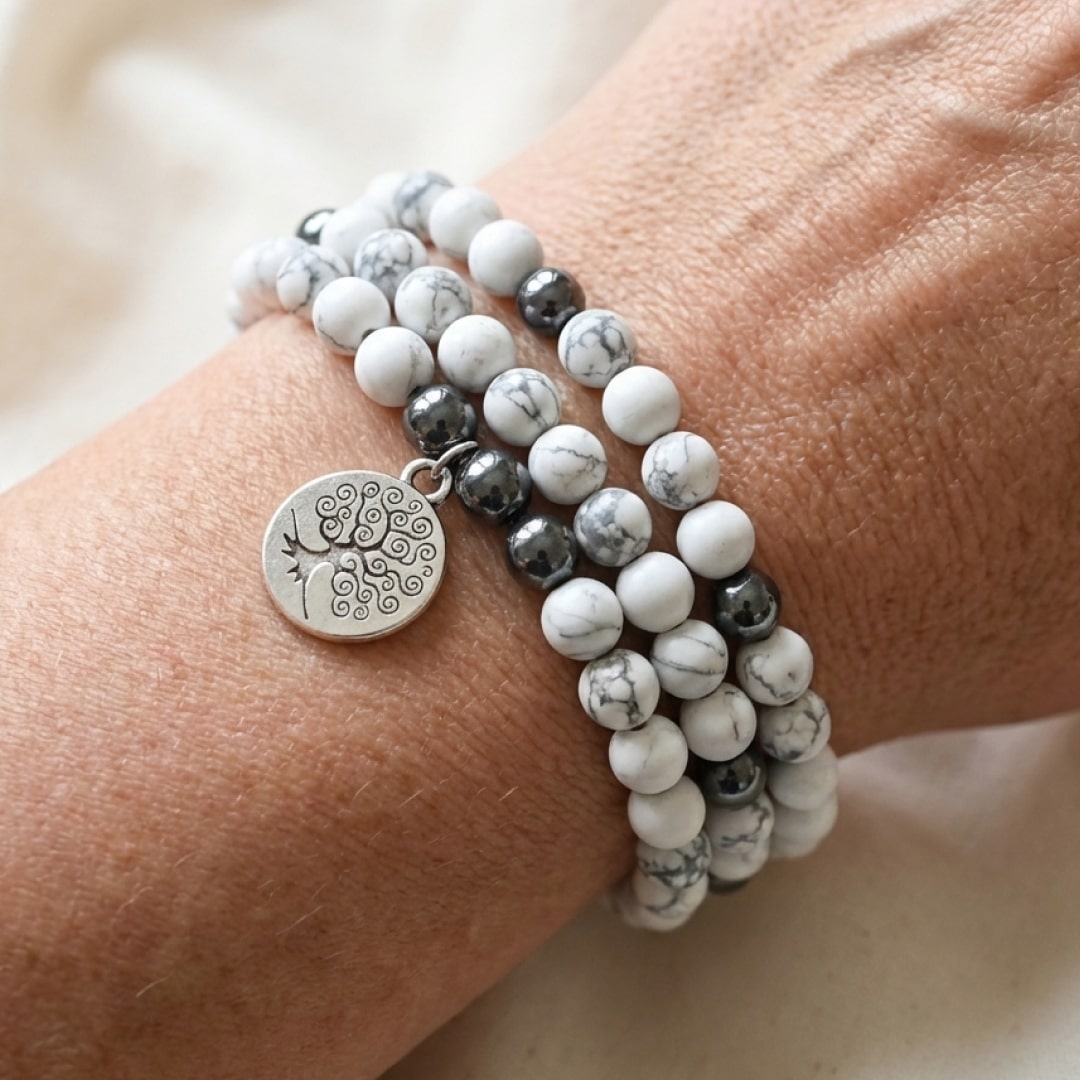 "Feminine Softness" Howlite Mala Bracelet