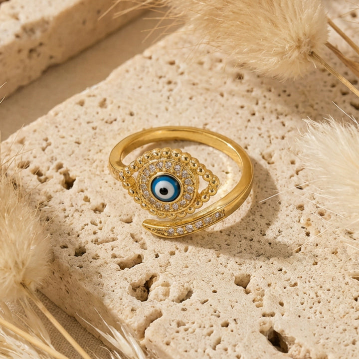 Adjustable Blue Eye Lucky Ring