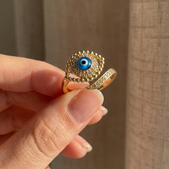 Adjustable Blue Eye Lucky Ring