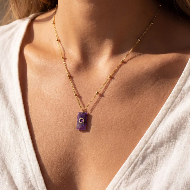 "Imperial Purple Spark" Amethyst Pendant