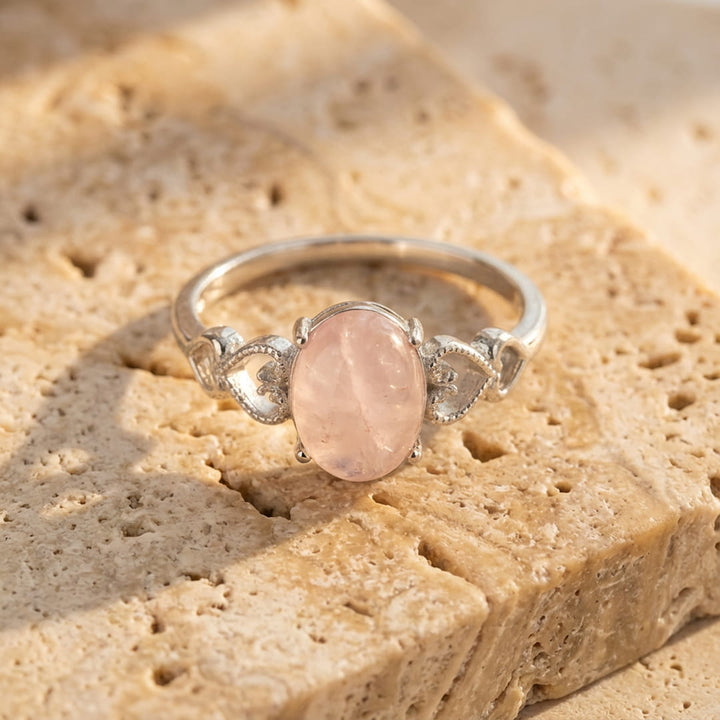 "Serenity Rose" Adjustable Ring in Rose Quartz