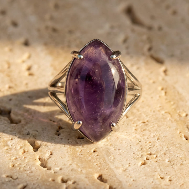Adjustable "Vision" Ring in Natural Stone