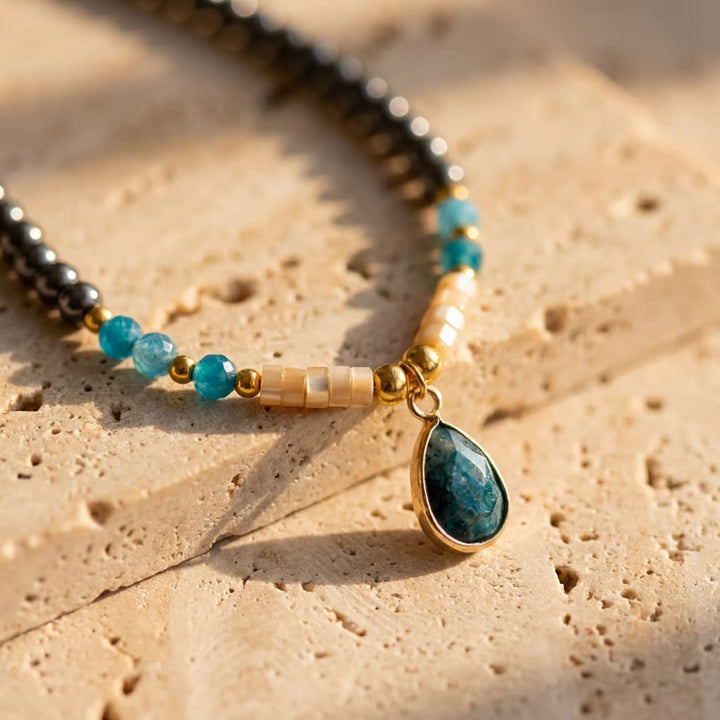 "Drop" Choker Necklace in Apatite
