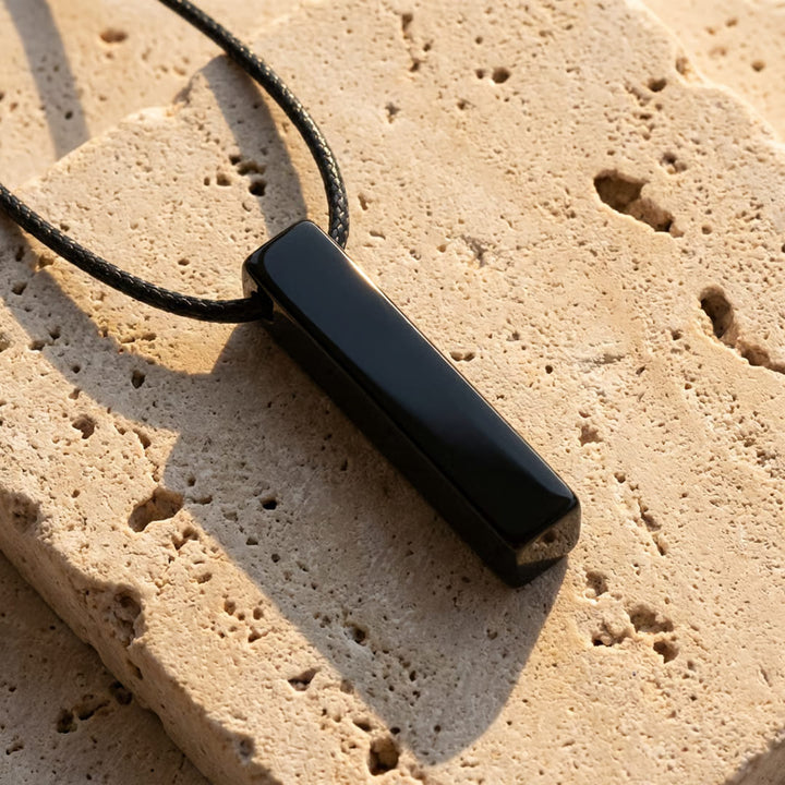 "Protection Stem" Pendant in Black Obsidian