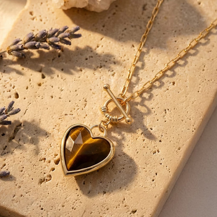 "Serenity of the Heart" Pendant in Natural Stones