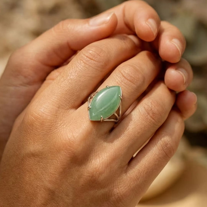 Adjustable "Vision" Ring in Natural Stone