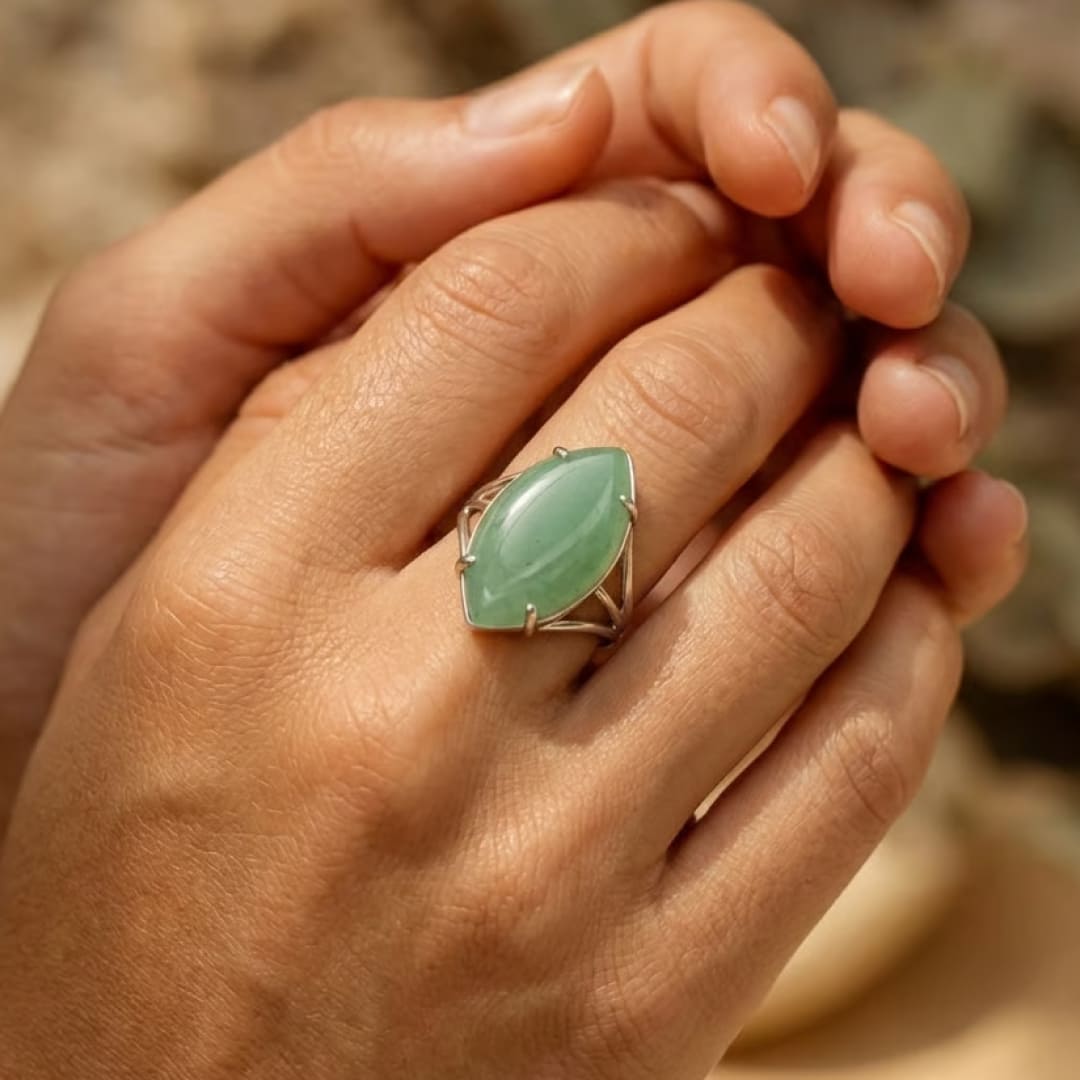 Adjustable Ring "Vision" in Natural Stone
