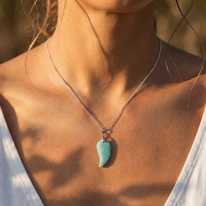 "Angel Wing" Pendant in Natural Stone