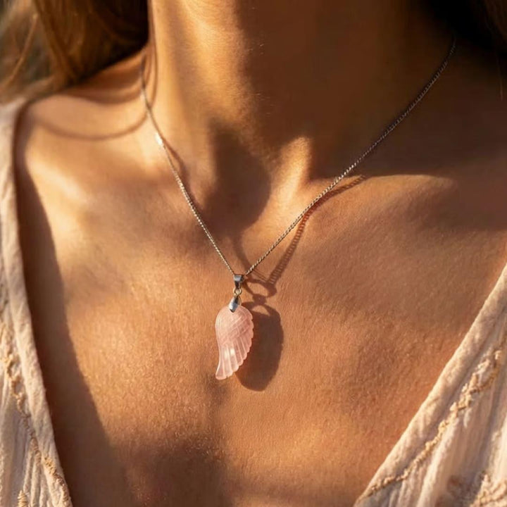 "Angel Wing" Pendant in Natural Stone