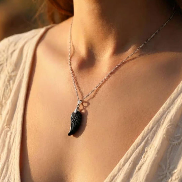 "Angel Wing" Pendant in Natural Stone