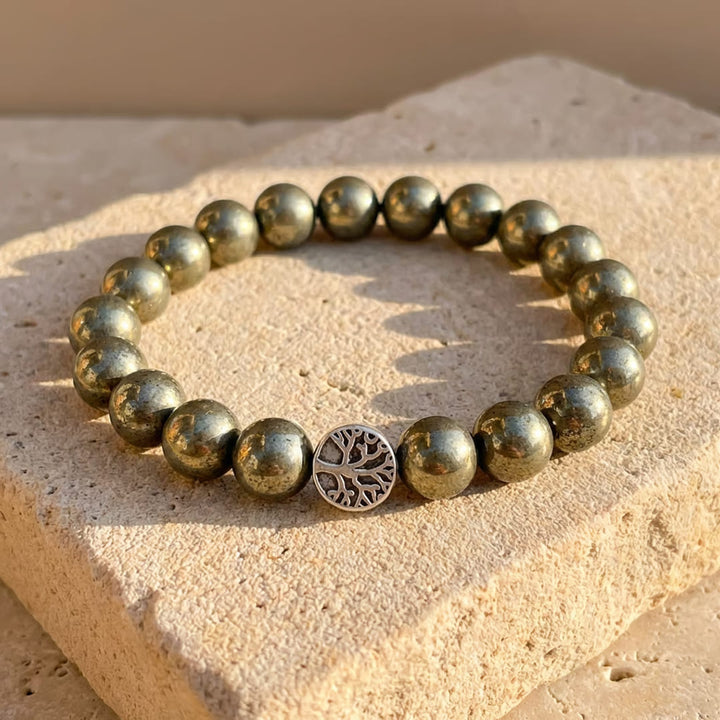 Prosperity Shield Bracelet in Pyrite