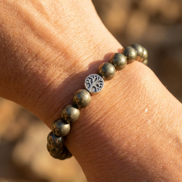Prosperity Shield Bracelet in Pyrite