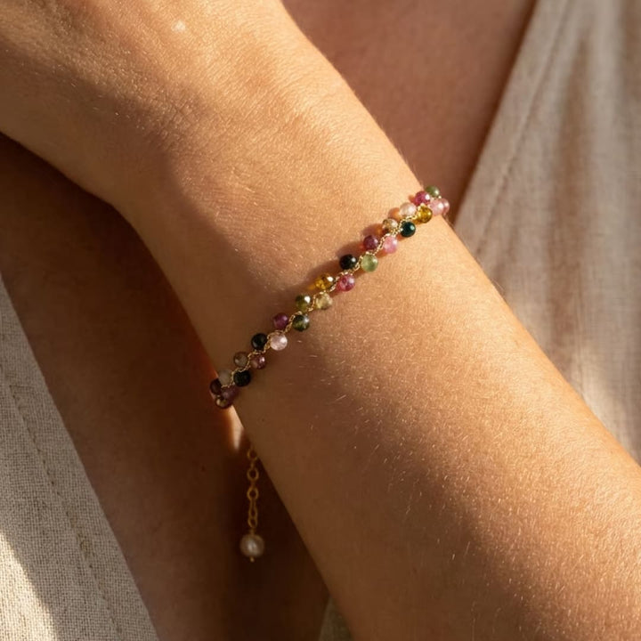 Elegant Multicolored Tourmaline Bracelet