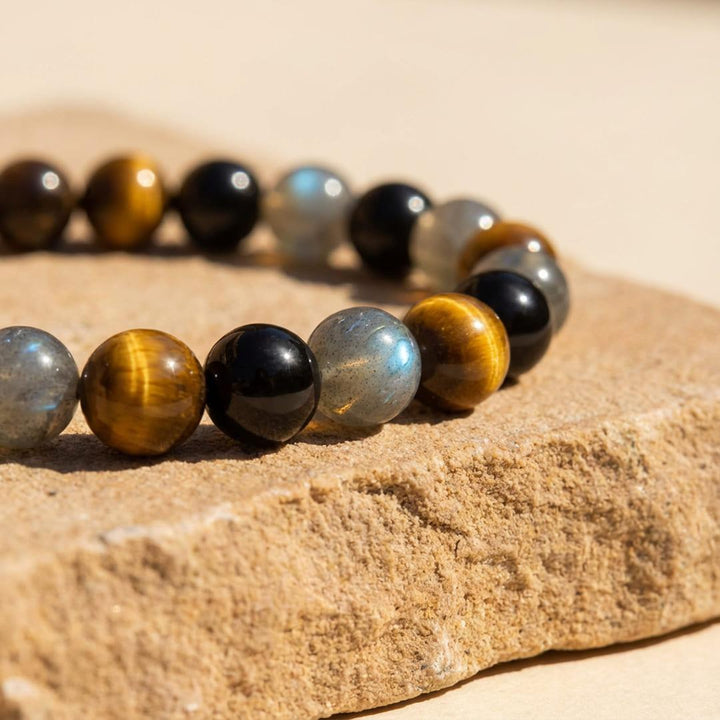 "Ultimate Protection" Bracelet in Tourmaline, Tiger's Eye & Labradorite