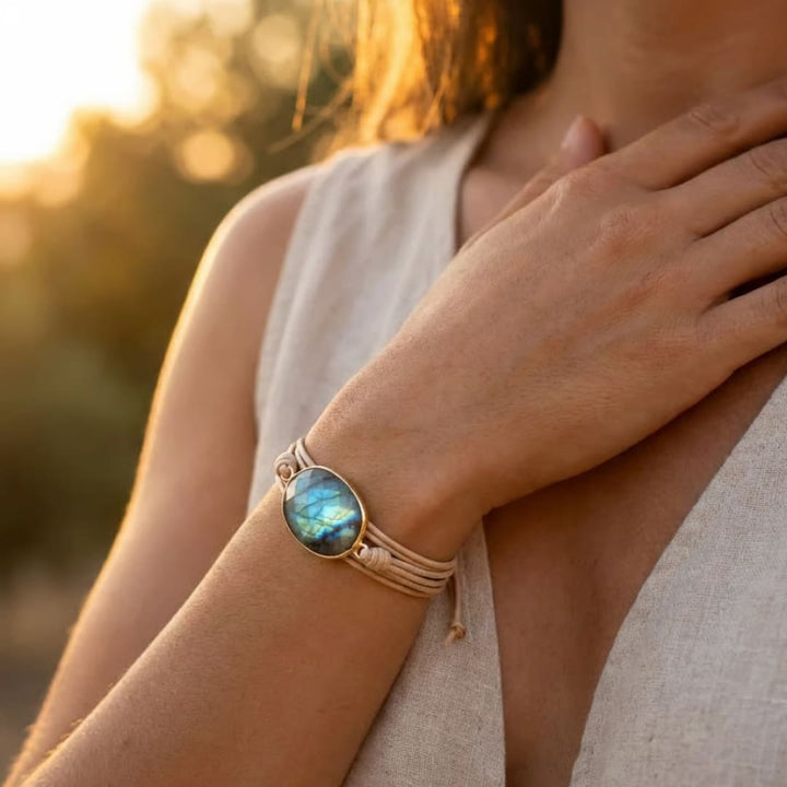 "Shield of Light" Bracelet in Labradorite