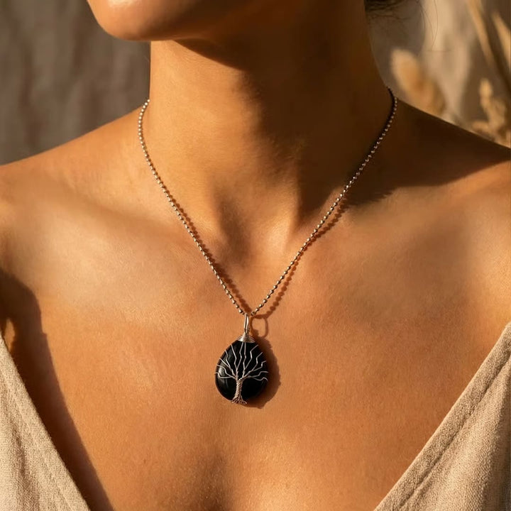 Tree of Life Pendant in Natural Stone