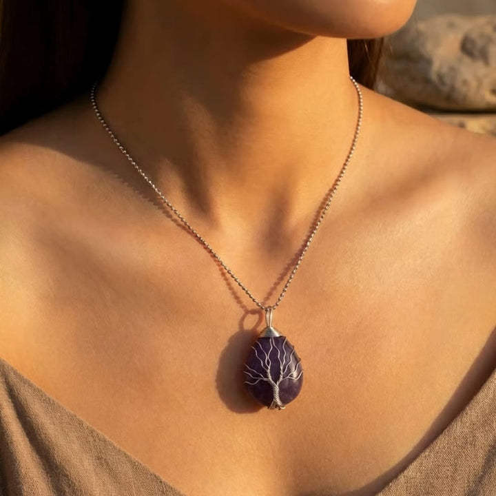 Tree of Life Pendant in Natural Stone
