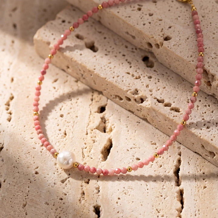 "Pearl of Tenderness" Necklace - Rhodochrosite