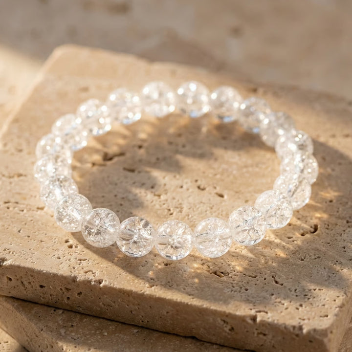 "Light Splashes" Bracelet in Cracked Rock Crystal