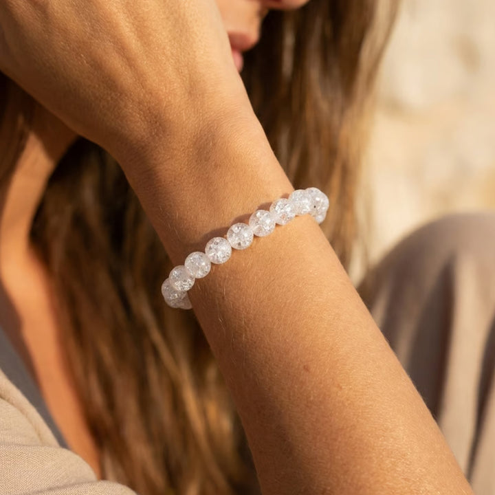 "Light Splashes" Bracelet in Cracked Rock Crystal