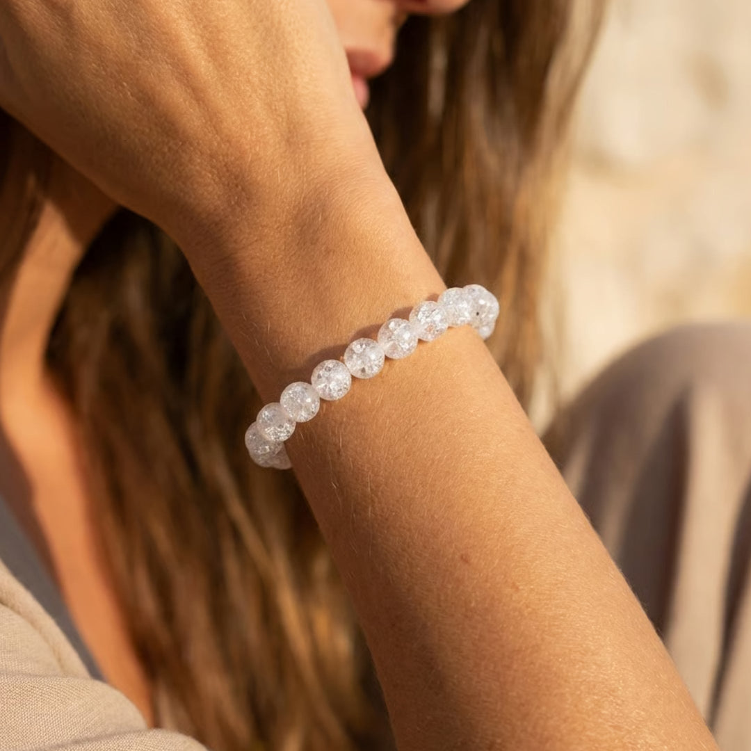 "Light Splashes" Bracelet in Cracked Rock Crystal