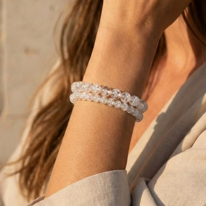 "Light Splashes" Bracelet in Cracked Rock Crystal