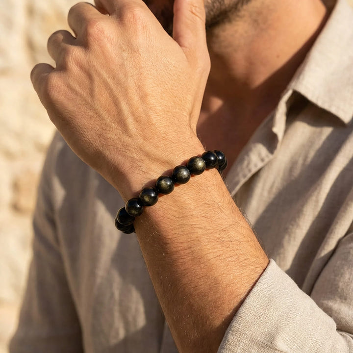 "Halo of Light" Bracelet in Golden Obsidian