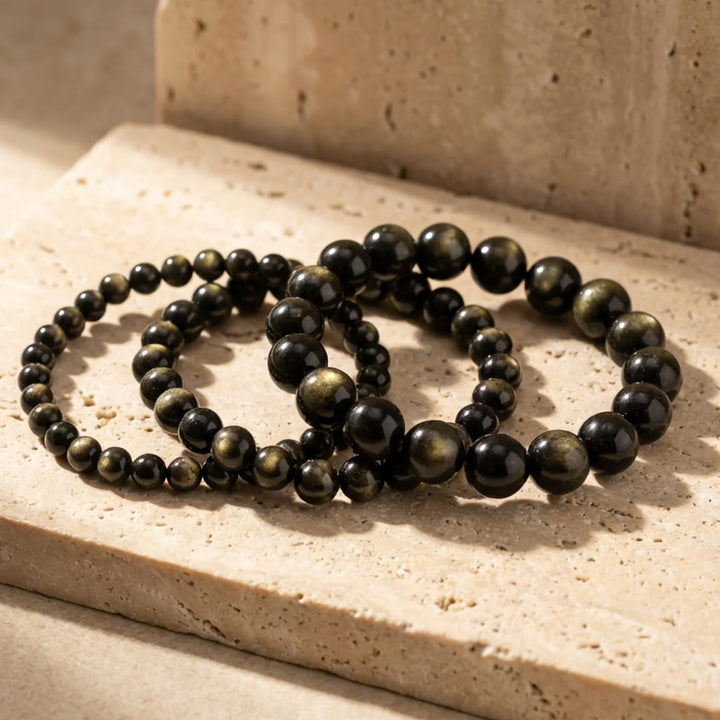 "Halo of Light" Bracelet in Golden Obsidian
