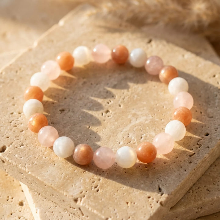 "Venus" Bracelet in Sunstone, Rose Quartz & Moonstone