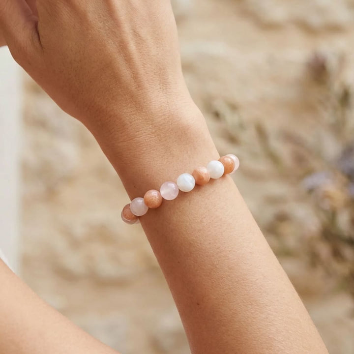 "Venus" Bracelet in Sunstone, Rose Quartz & Moonstone