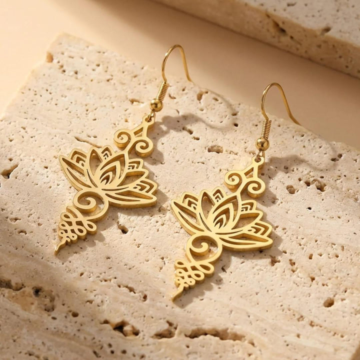 "Lotus Unalome" Earrings