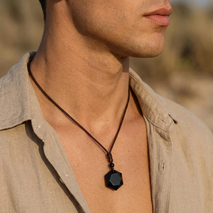 "Star" Pendant in Black Obsidian