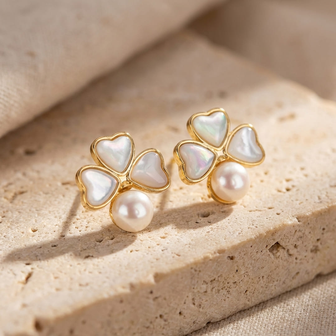 "Ear Cuffs 'Sweet Chance' in Mother-of-Pearl"