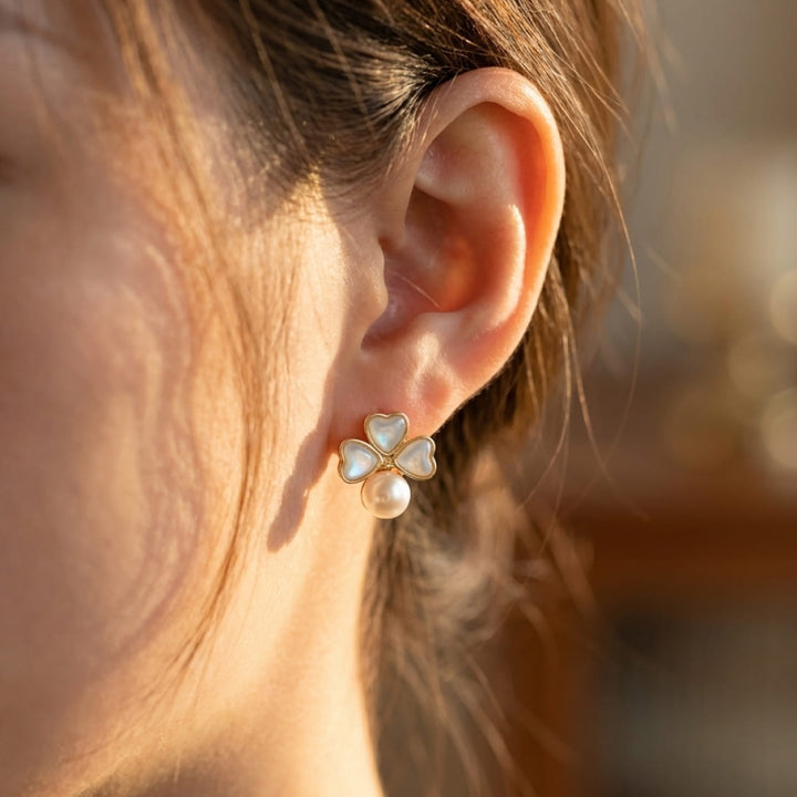"Ear Cuffs 'Sweet Chance' in Mother-of-Pearl"