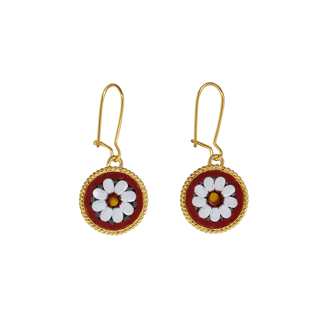 EARRINGS - MICROMOSAIC JEWELRY - GOLD METAL