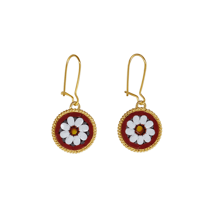 EARRINGS - MICROMOSAIC JEWELRY - GOLD METAL