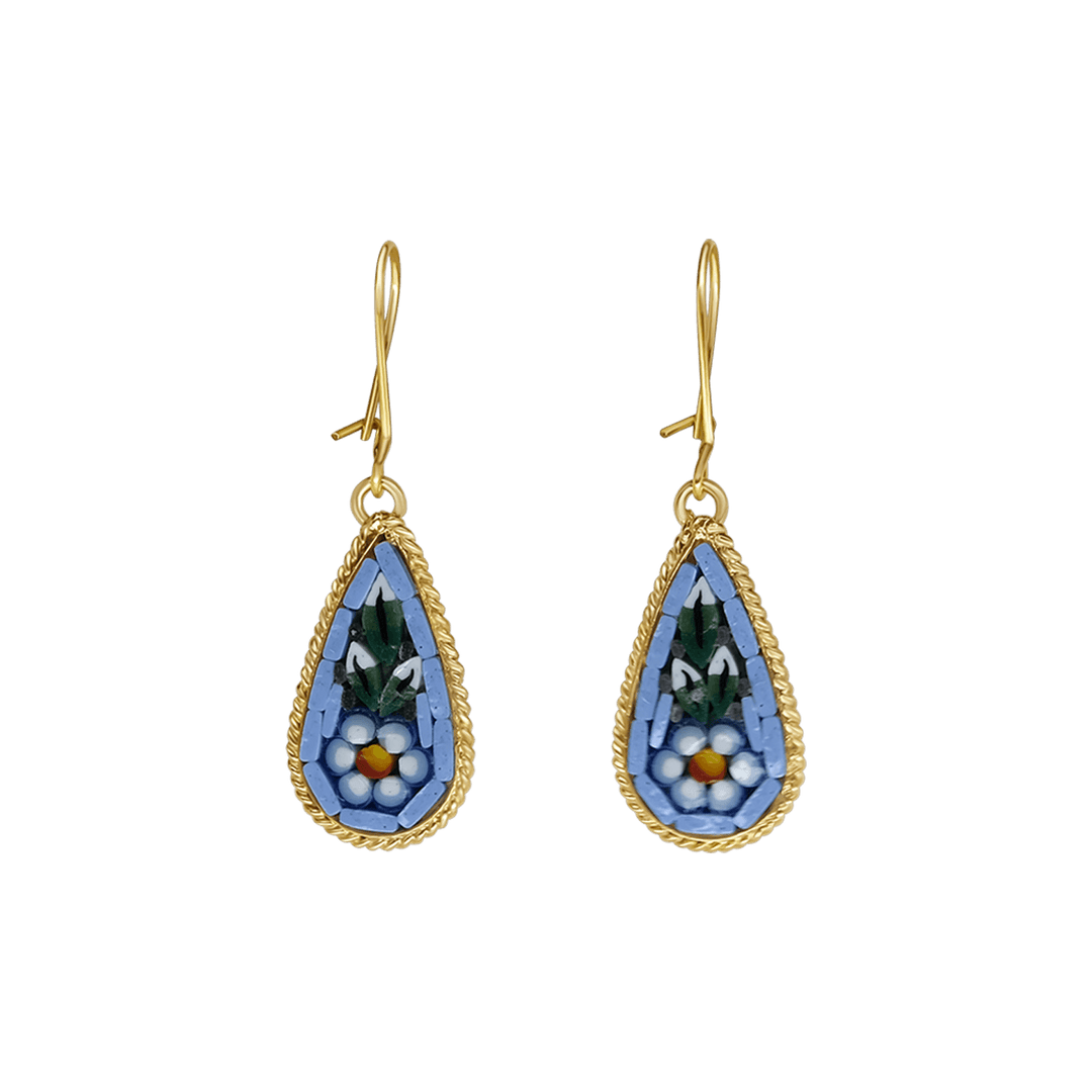 EARRINGS - MICROMOSAIC JEWELRY - GOLD METAL