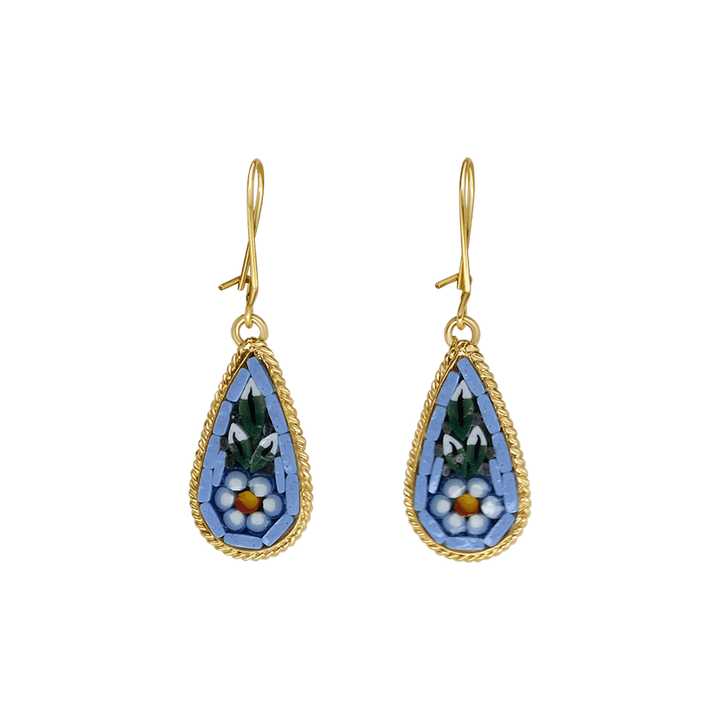 EARRINGS - MICROMOSAIC JEWELRY - GOLD METAL
