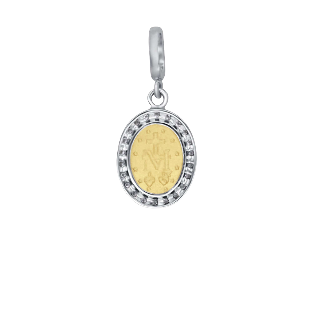 MIRACULOUS MEDAL - ZIRCONIA MEDAL - BICOLOR GOLD