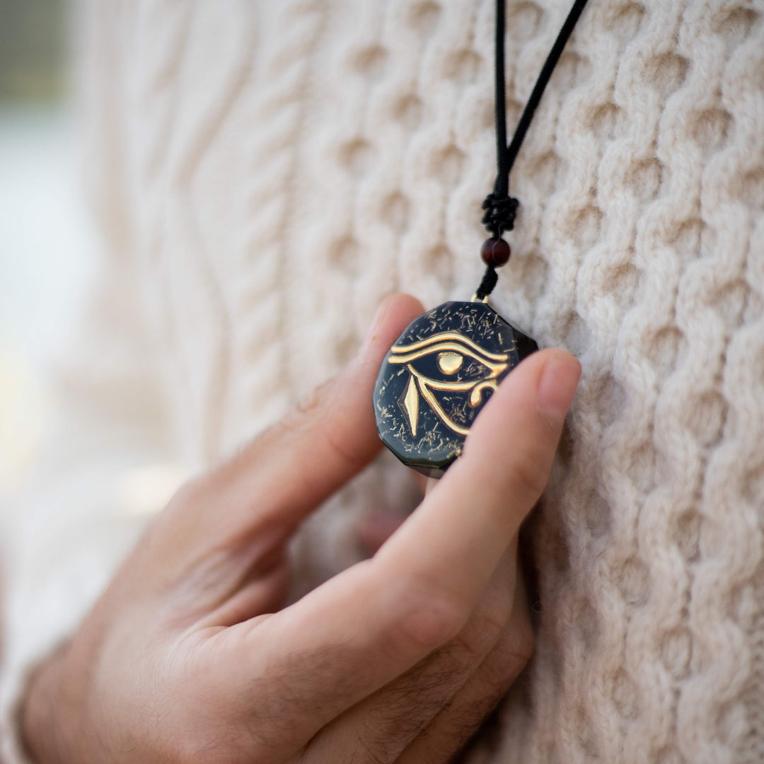 Orgonite Pendant Eye of Horus in Stone Chips