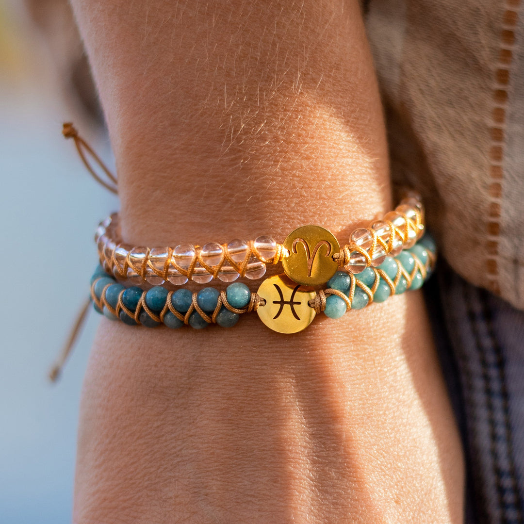 "12 Constellations" Braided Bracelet in Natural Stones