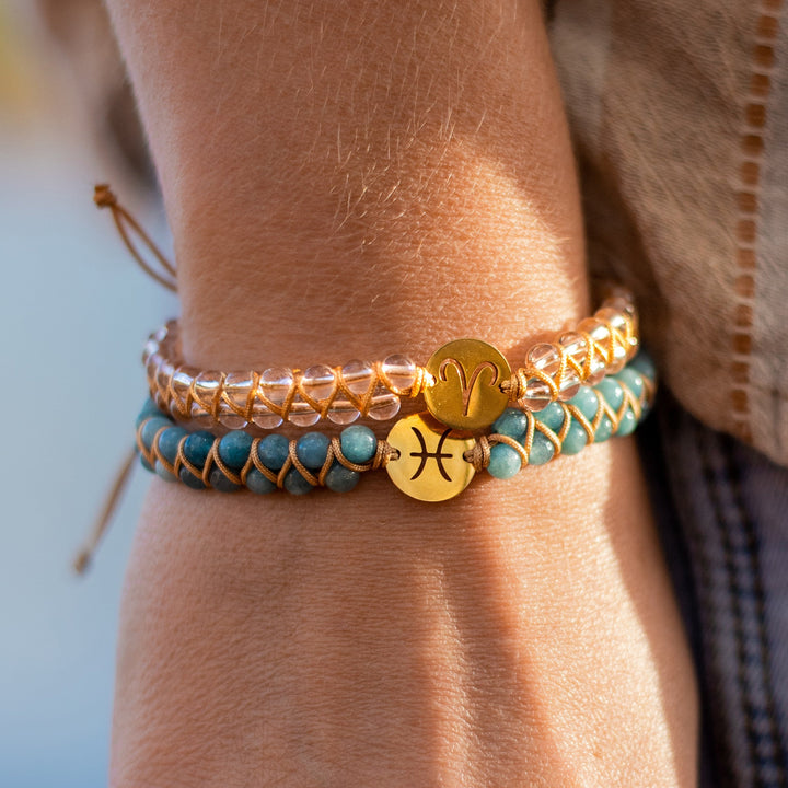 "12 Constellations" Braided Bracelet in Natural Stones