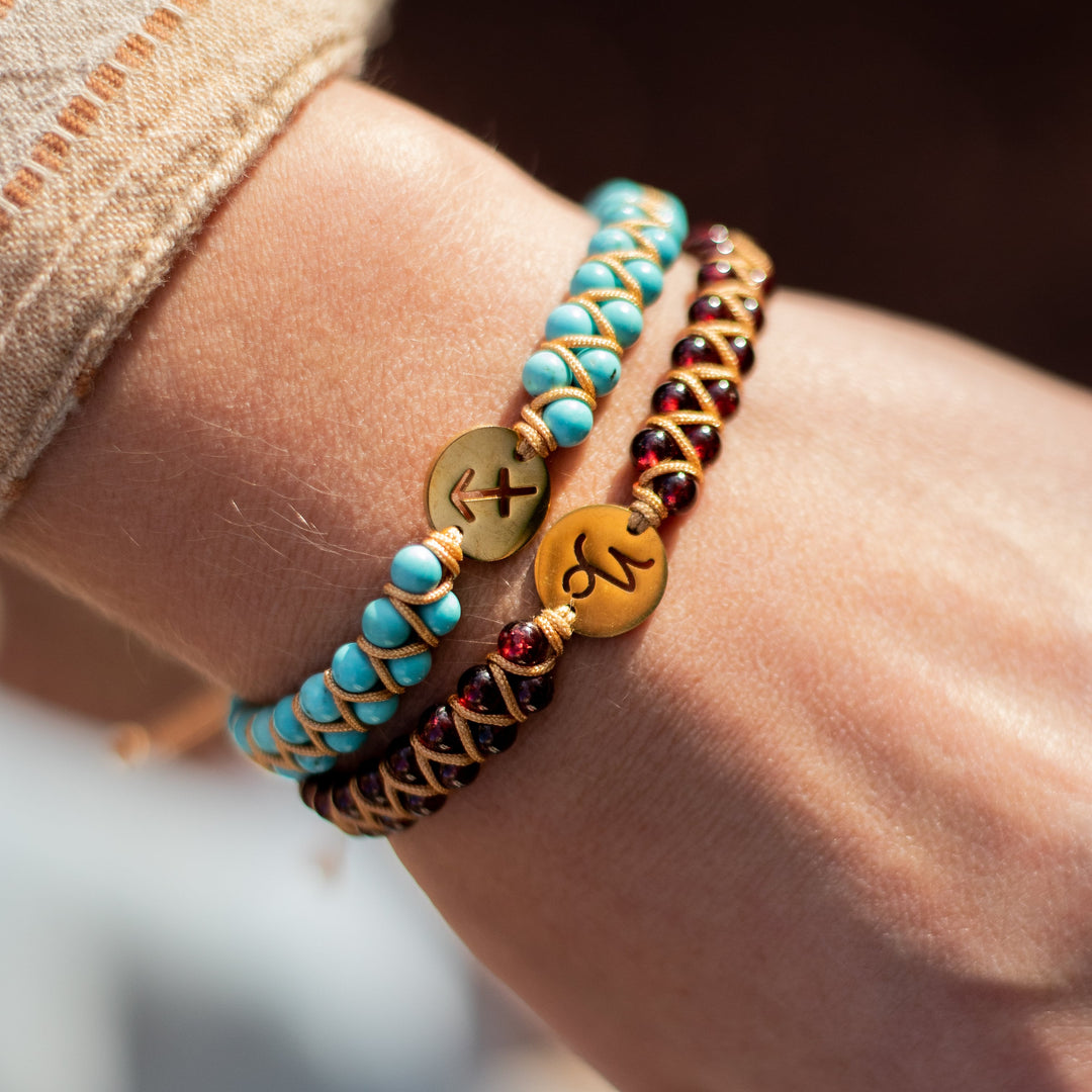 "12 Constellations" Braided Bracelet in Natural Stones