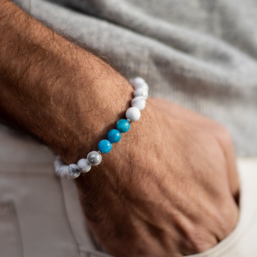 "Motivation" Bracelet in Apatite & Howlite