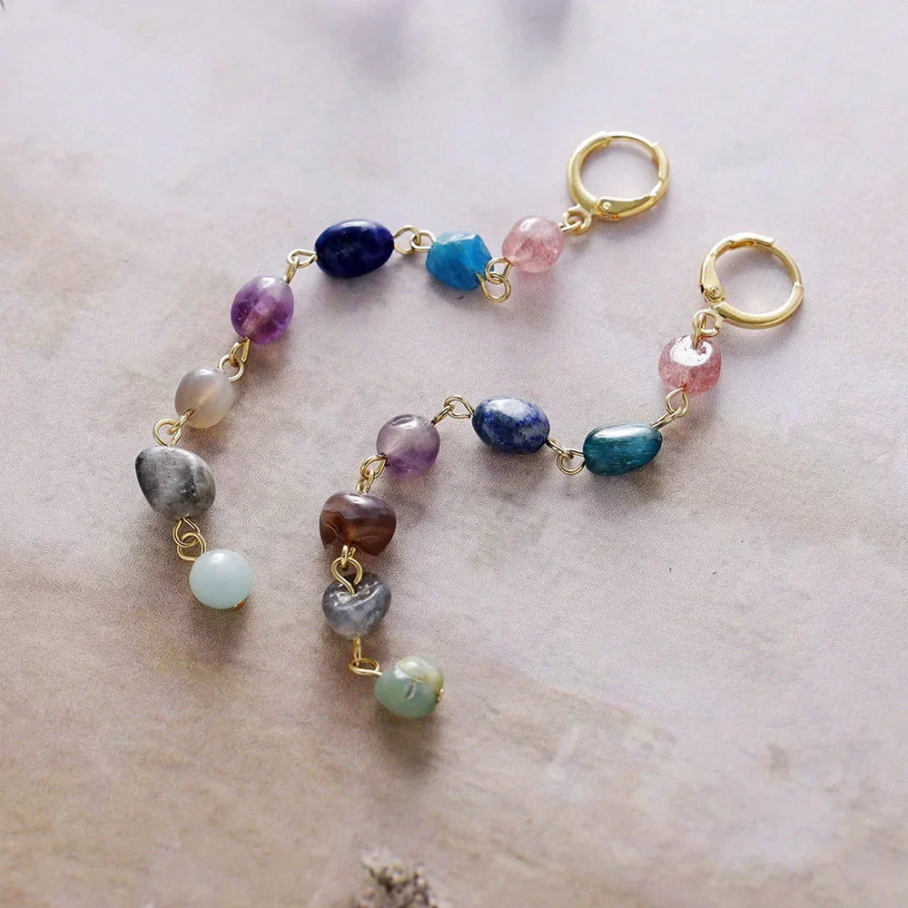 Earrings "Wellness Cascade of the 7 Chakras"