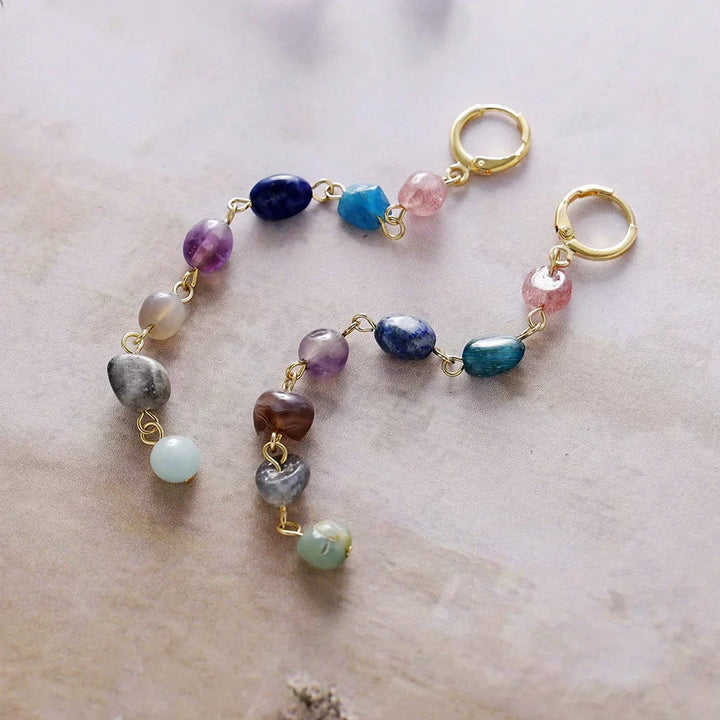 Earrings "Wellness Cascade of the 7 Chakras"