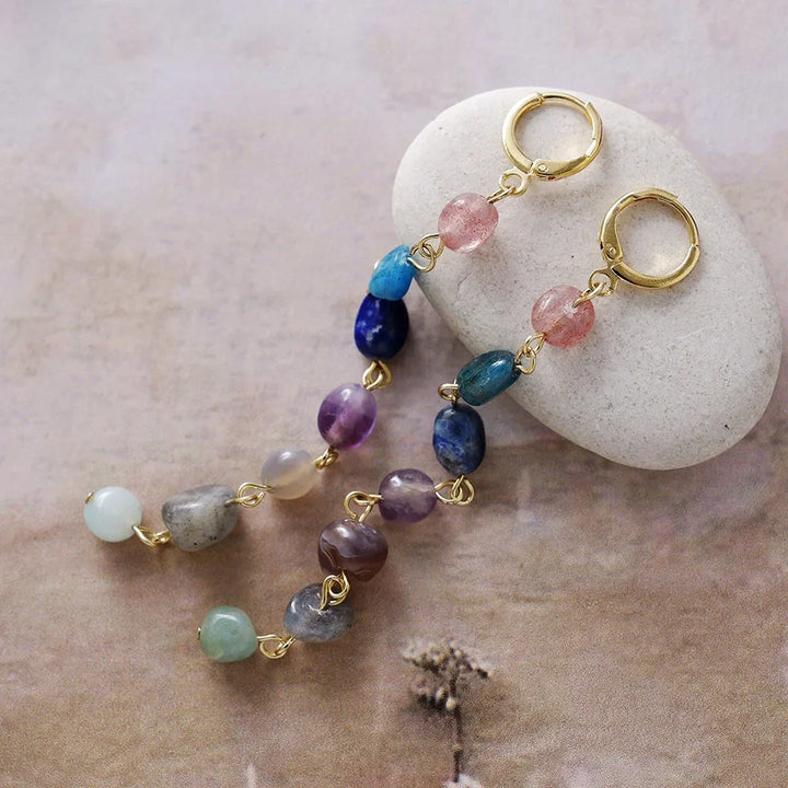 Earrings "Wellness Cascade of the 7 Chakras"