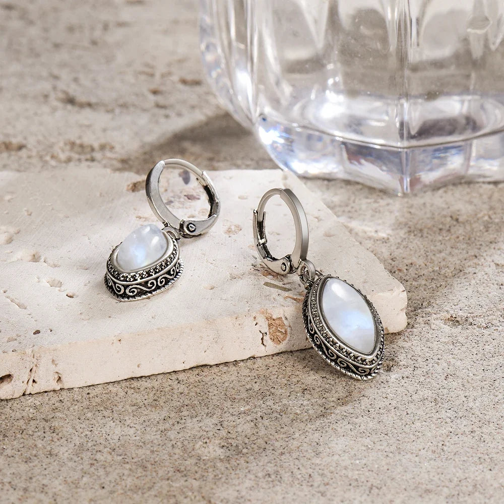 "Moonlight" Earrings in Moonstone