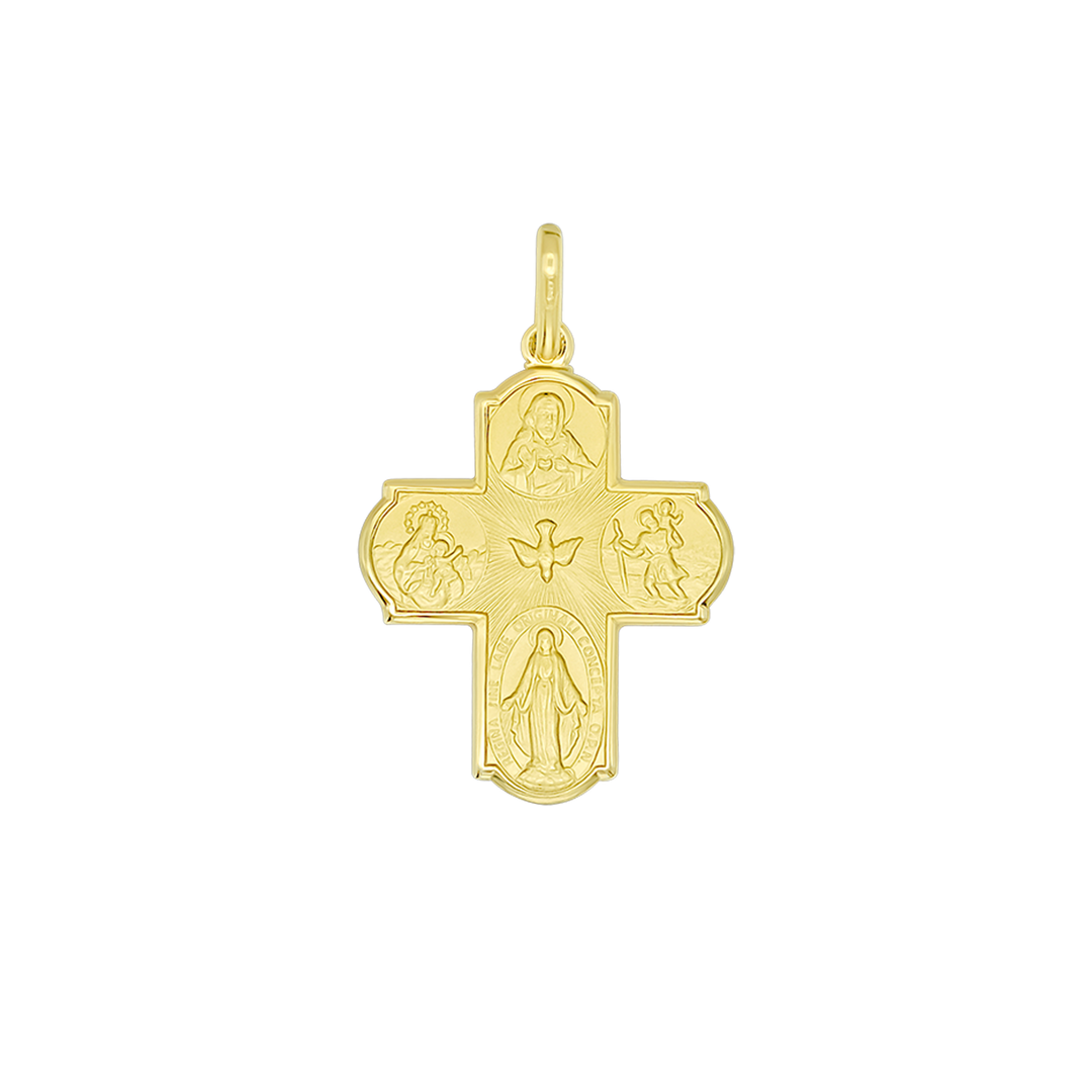 SCAPULAR - CROSS PENDANT - GOLD